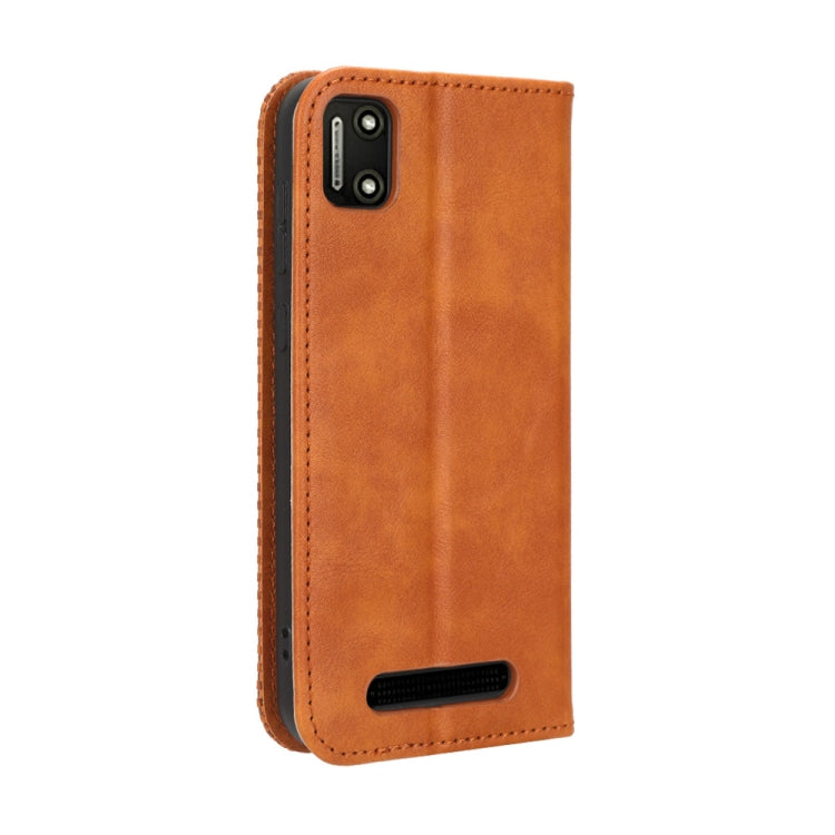 For Cloud Mobile Stratus C7 Magnetic Buckle Retro Texture Leather Phone Case