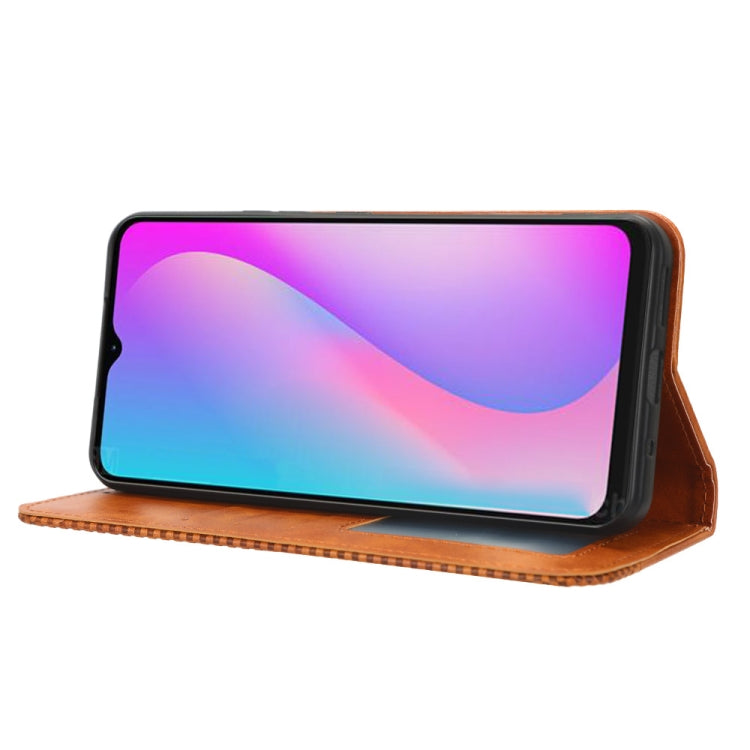 For Itel A60 Magnetic Buckle Retro Texture Leather Phone Case