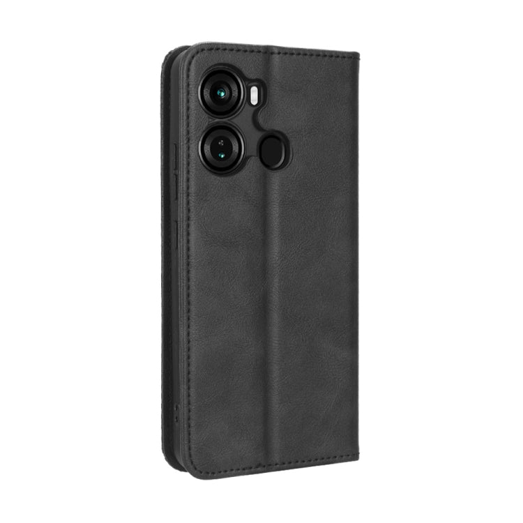 For Itel P40 Magnetic Buckle Retro Texture Leather Phone Case