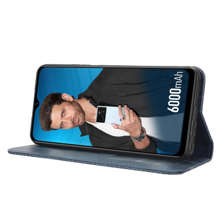 For Itel P40 Magnetic Buckle Retro Texture Leather Phone Case