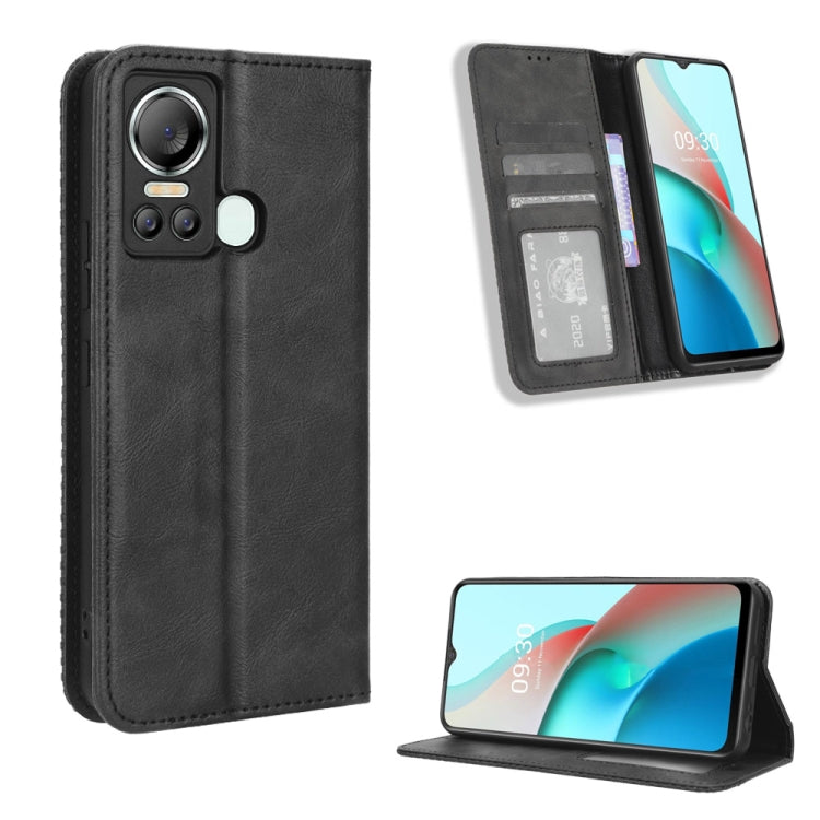 For Itel S18 S663L Magnetic Buckle Retro Texture Leather Phone Case