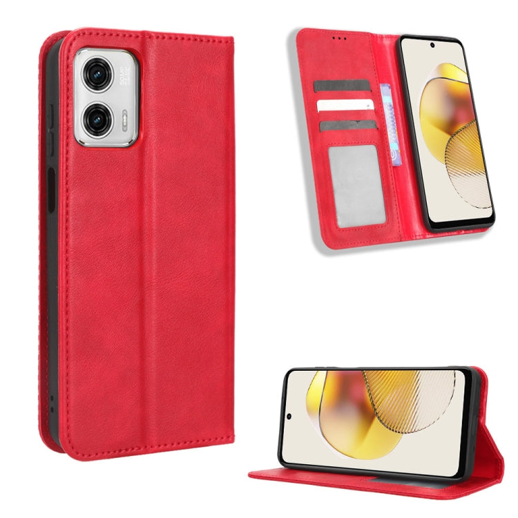 For Motorola Moto G73 5G Magnetic Buckle Retro Texture Leather Phone Case