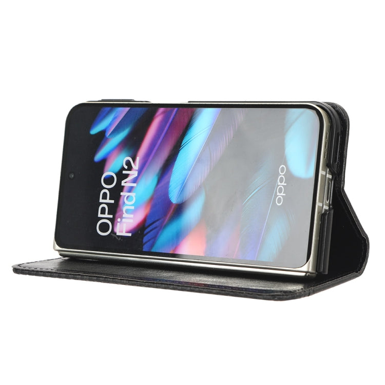For OPPO Find N2 Magnetic Buckle Retro Texture Leather Phone Case