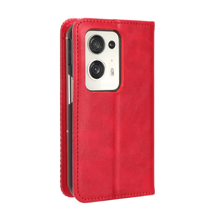 For OPPO Find N2 Magnetic Buckle Retro Texture Leather Phone Case
