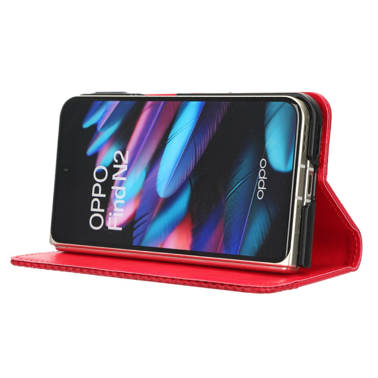 For OPPO Find N2 Magnetic Buckle Retro Texture Leather Phone Case