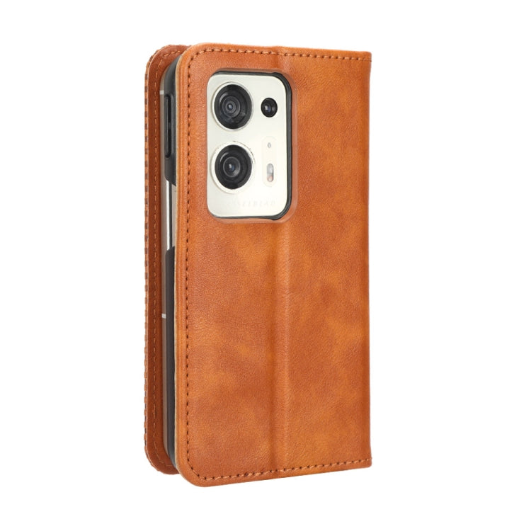 For OPPO Find N2 Magnetic Buckle Retro Texture Leather Phone Case
