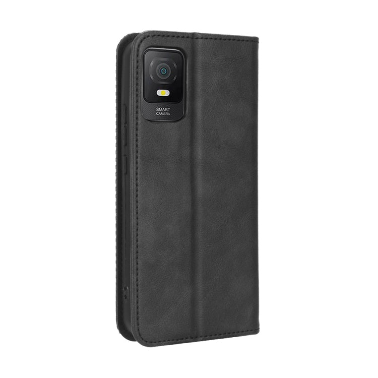 For TCL 403 Magnetic Buckle Retro Texture Leather Phone Case