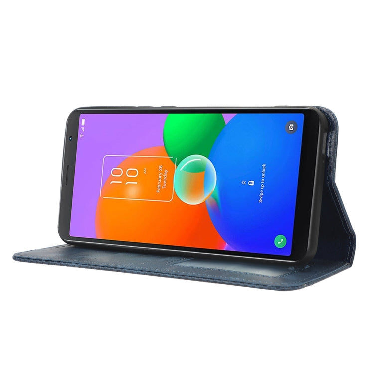 For TCL 403 Magnetic Buckle Retro Texture Leather Phone Case