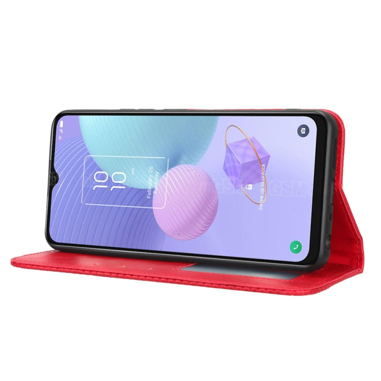 For TCL 408 Magnetic Buckle Retro Texture Leather Phone Case