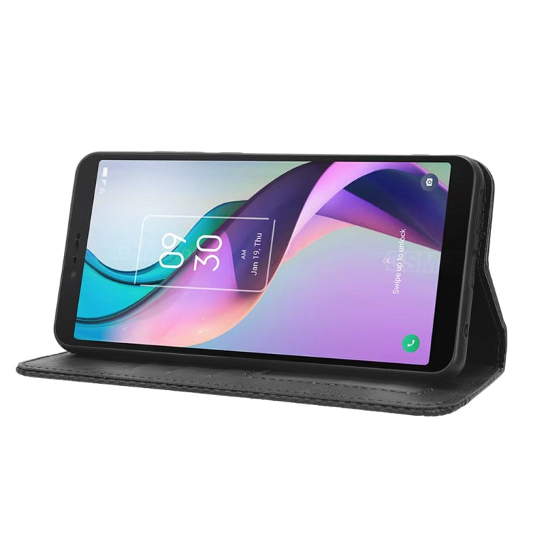 For TCL Ion X Magnetic Buckle Retro Texture Leather Phone Case