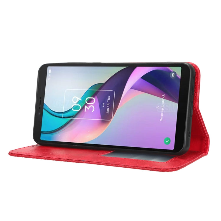 For TCL Ion X Magnetic Buckle Retro Texture Leather Phone Case