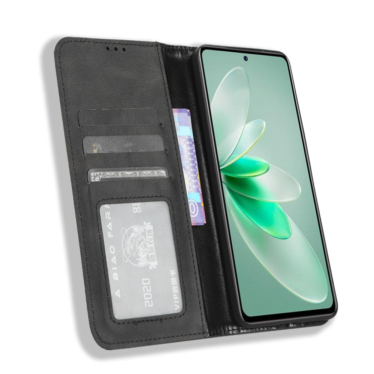 For vivo V27e / S16e Magnetic Buckle Retro Texture Leather Phone Case