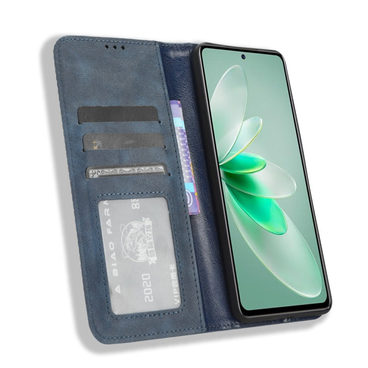 For vivo V27e / S16e Magnetic Buckle Retro Texture Leather Phone Case