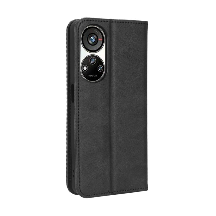 For ZTE Blade V40s Magnetic Buckle Retro Texture Leather Phone Case