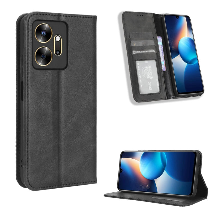 For Infinix Zero 20 X6821 Magnetic Buckle Retro Texture Leather Phone Case