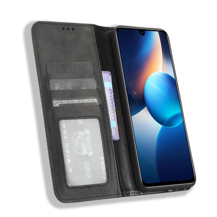 For Infinix Zero 20 X6821 Magnetic Buckle Retro Texture Leather Phone Case