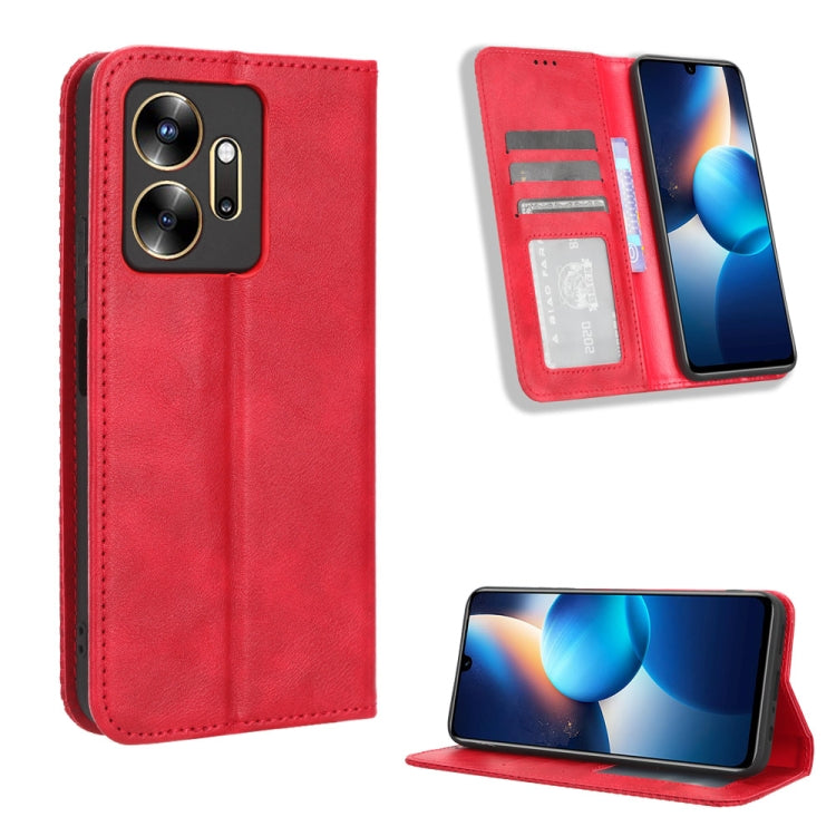 For Infinix Zero 20 X6821 Magnetic Buckle Retro Texture Leather Phone Case