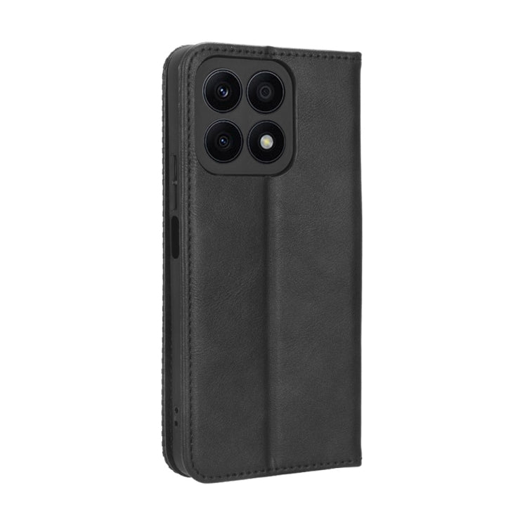 For Honor X8a Magnetic Buckle Retro Texture Leather Phone Case