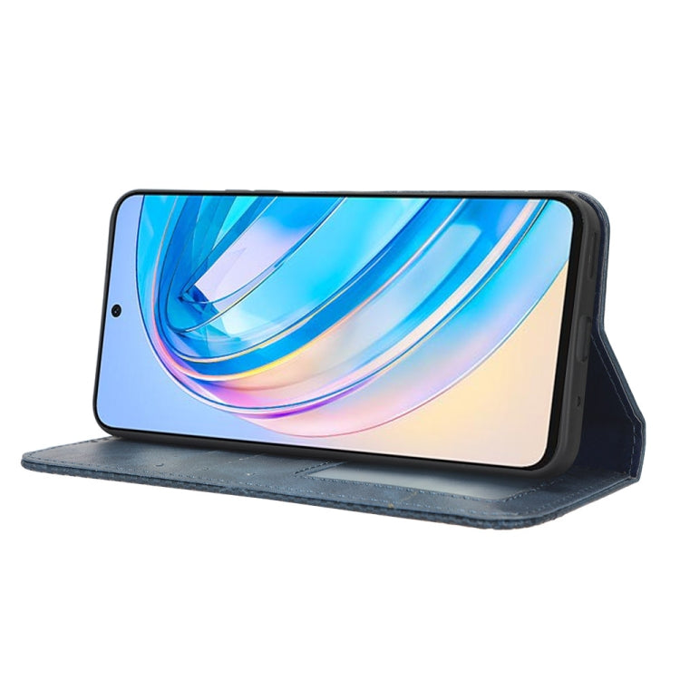 For Honor X8a Magnetic Buckle Retro Texture Leather Phone Case