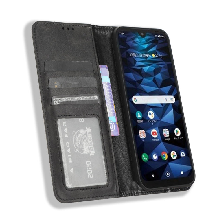 For Kyocera Digno SX3 KYG02 Magnetic Buckle Retro Texture Leather Phone Case