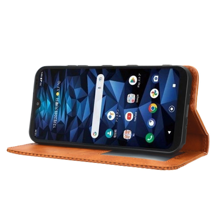 For Kyocera Digno SX3 KYG02 Magnetic Buckle Retro Texture Leather Phone Case
