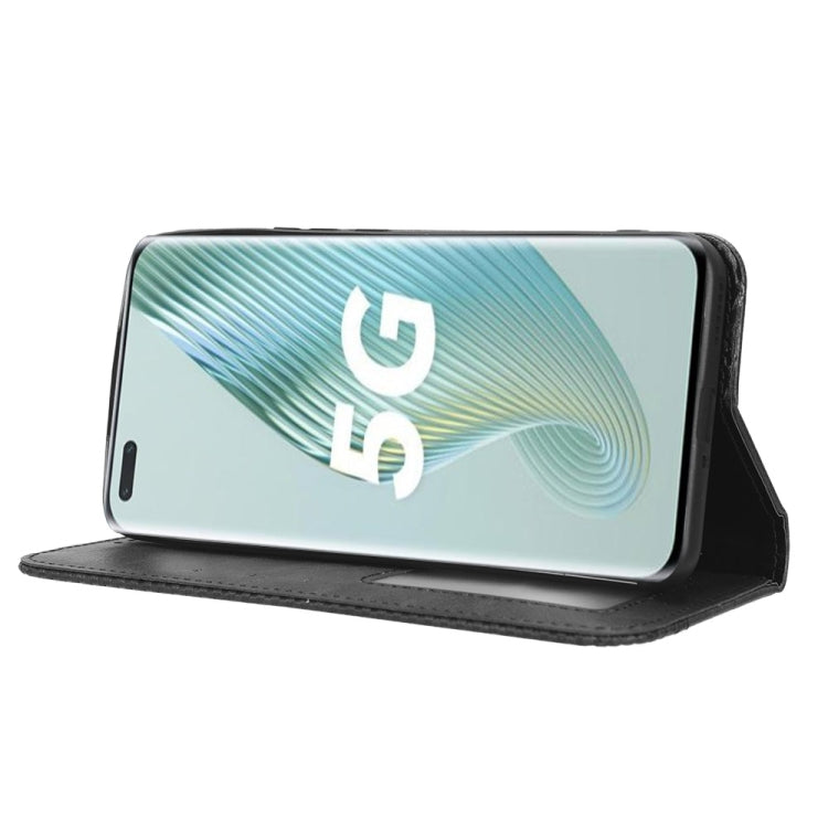 For Honor Magic5 Pro Magnetic Buckle Retro Texture Leather Phone Case