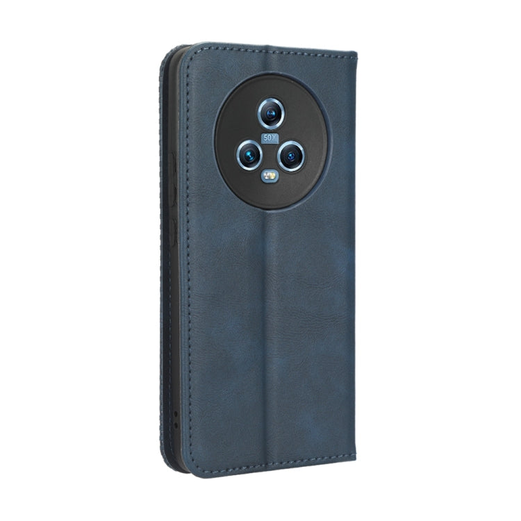 For Honor Magic5 Magnetic Buckle Retro Texture Leather Phone Case