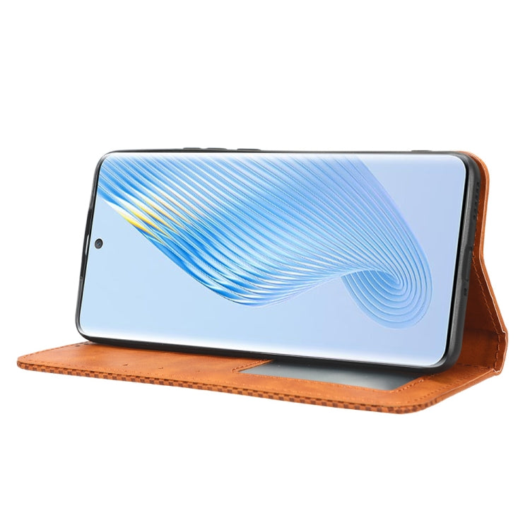 For Honor Magic5 Magnetic Buckle Retro Texture Leather Phone Case