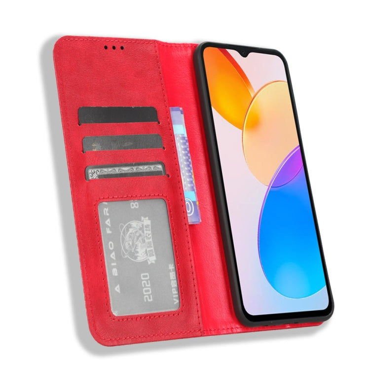 For Honor X5 Magnetic Buckle Retro Texture Leather Phone Case