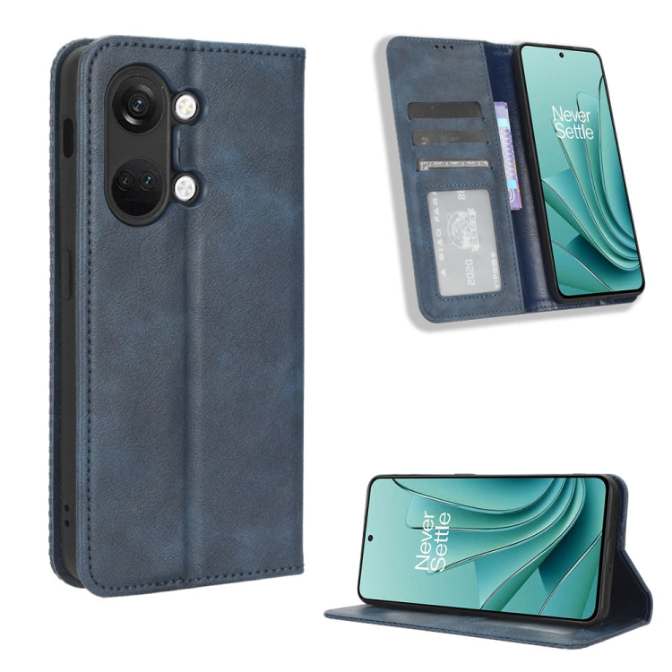 For OnePlus Ace 2V Magnetic Buckle Retro Texture Leather Phone Case