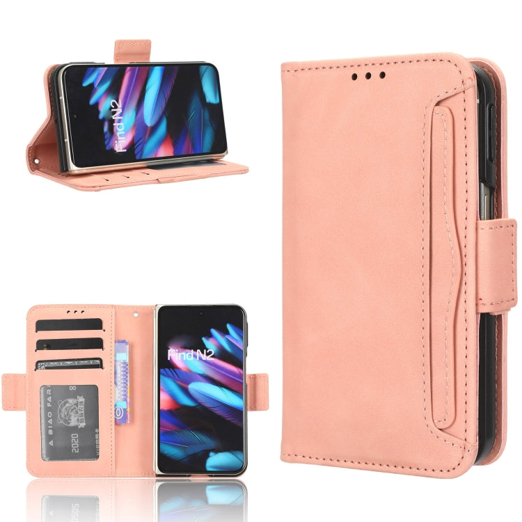 For OPPO Find N2 Skin Feel Calf Texture Card Slots Leather Phone Case