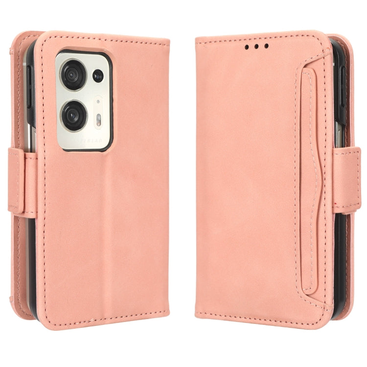 For OPPO Find N2 Skin Feel Calf Texture Card Slots Leather Phone Case