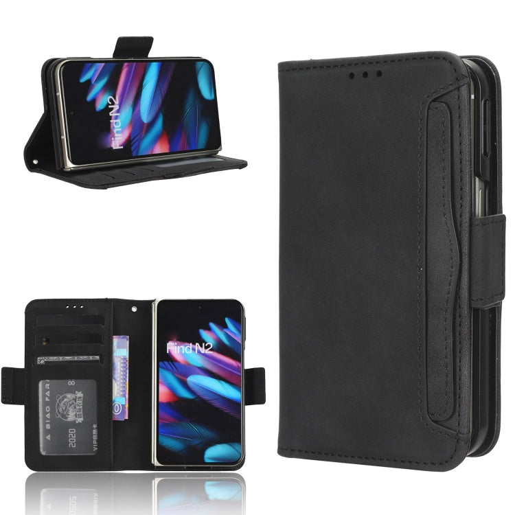 For OPPO Find N2 Skin Feel Calf Texture Card Slots Leather Phone Case