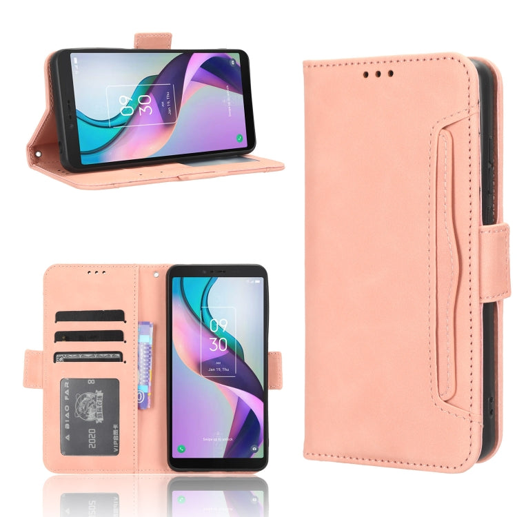 For TCL Ion X Skin Feel Calf Texture Card Slots Leather Phone Case