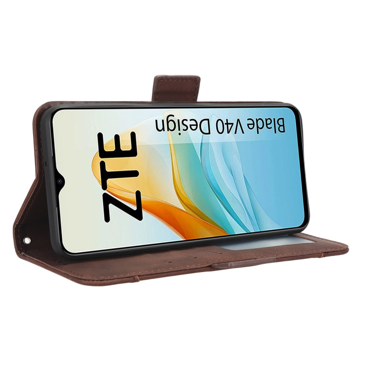 For ZTE Blade V40 Design Skin Feel Calf Texture Card Slots Leather Phone Case