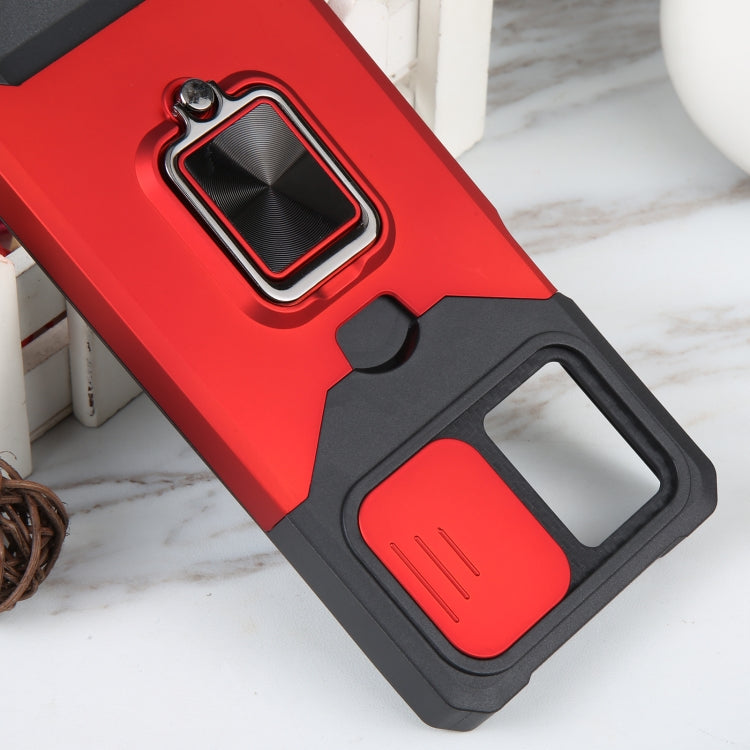 For Motorola Moto G 5G 2023 Camera Shield Card Slot Phone Case with Ring Holder