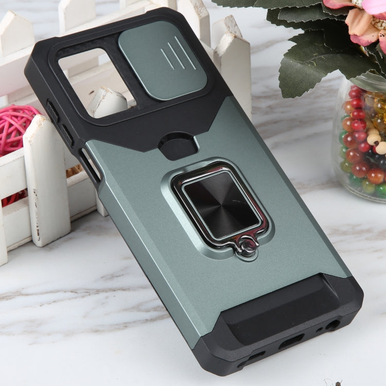 For Motorola Moto G 5G 2023 Camera Shield Card Slot Phone Case with Ring Holder