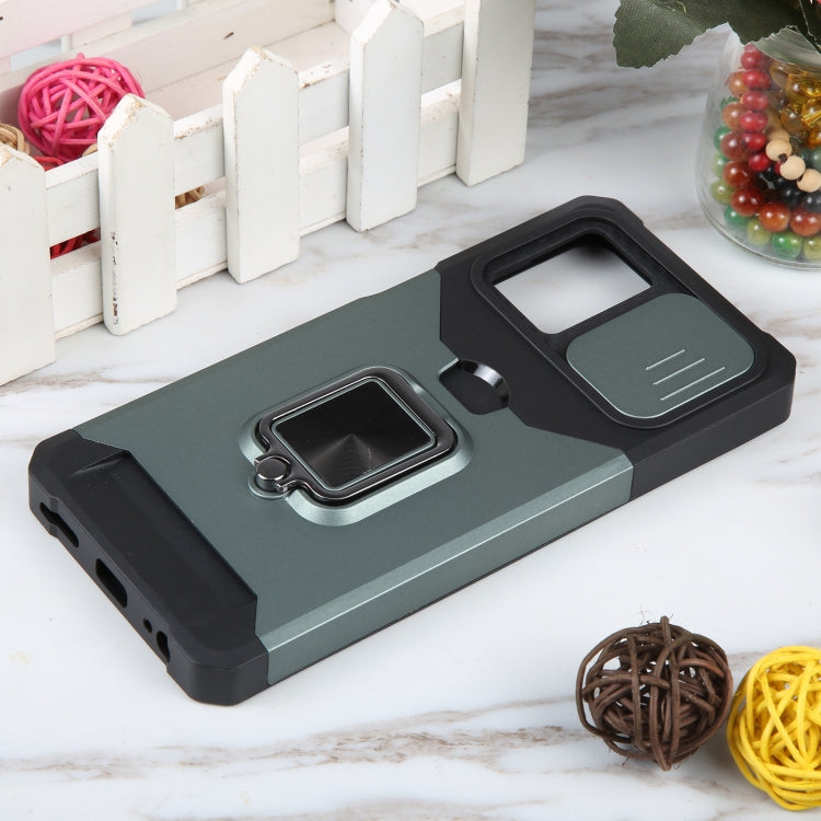 For Motorola Moto G 5G 2023 Camera Shield Card Slot Phone Case with Ring Holder