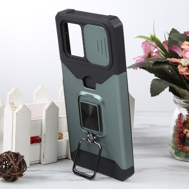 For Motorola Moto G 5G 2023 Camera Shield Card Slot Phone Case with Ring Holder