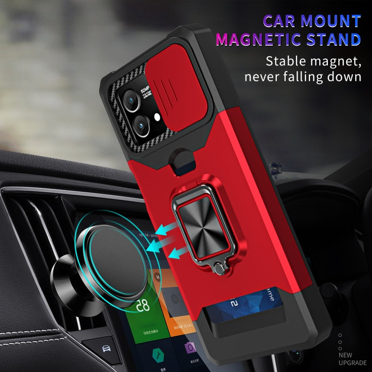 For Motorola Moto G Stylus 5G 2023 Camera Shield Card Slot Phone Case with Ring Holder