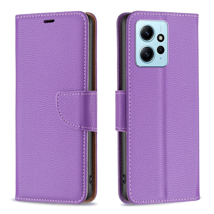 For Xiaomi Redmi Note 12 4G Global Litchi Texture Pure Color Leather Phone Case