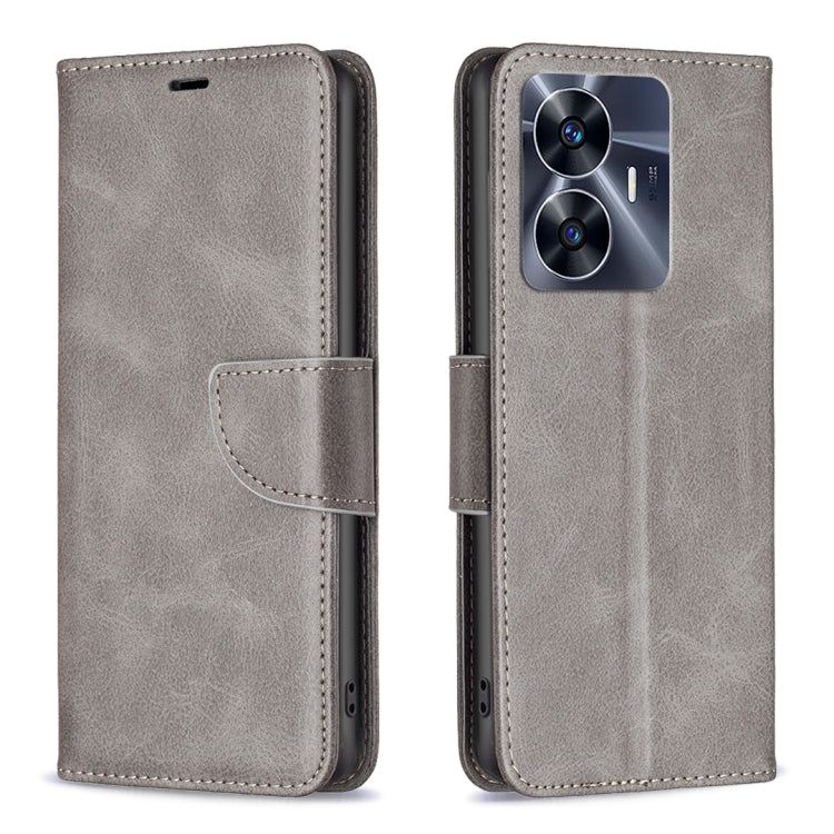For Realme C55 Lambskin Texture Leather Phone Case