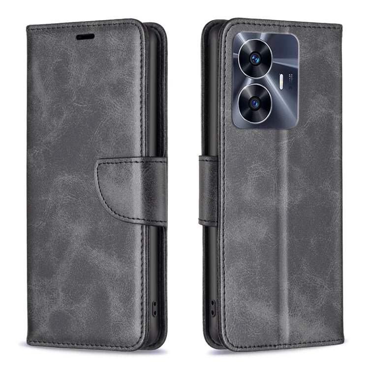 For Realme C55 Lambskin Texture Leather Phone Case