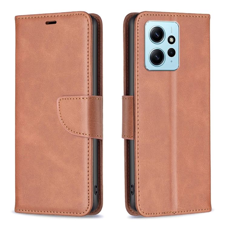 For Xiaomi Redmi Note 12 4G Global Lambskin Texture Leather Phone Case
