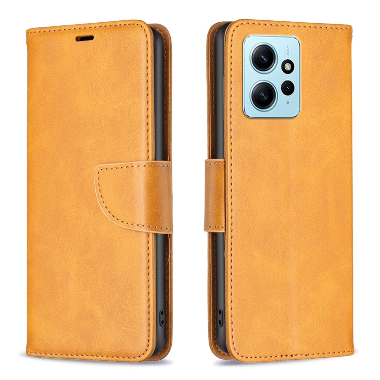 For Xiaomi Redmi Note 12 4G Global Lambskin Texture Leather Phone Case