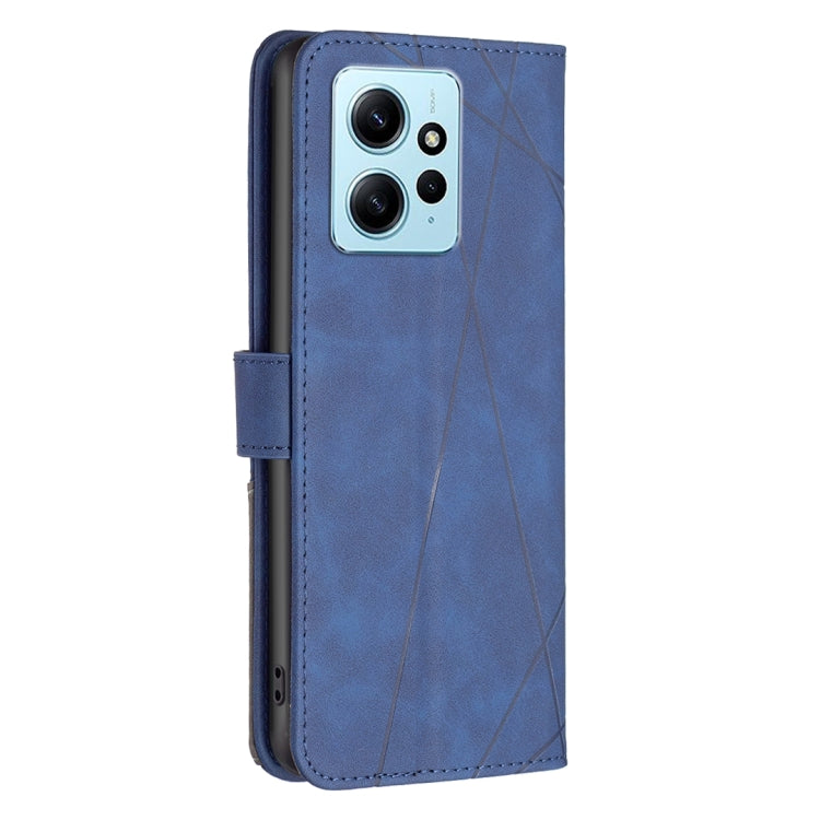 For Xiaomi Redmi Note 12 4G Global Magnetic Buckle Rhombus Texture Leather Phone Case