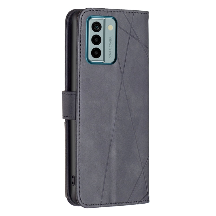 For Nokia G22 Magnetic Buckle Rhombus Texture Leather Phone Case