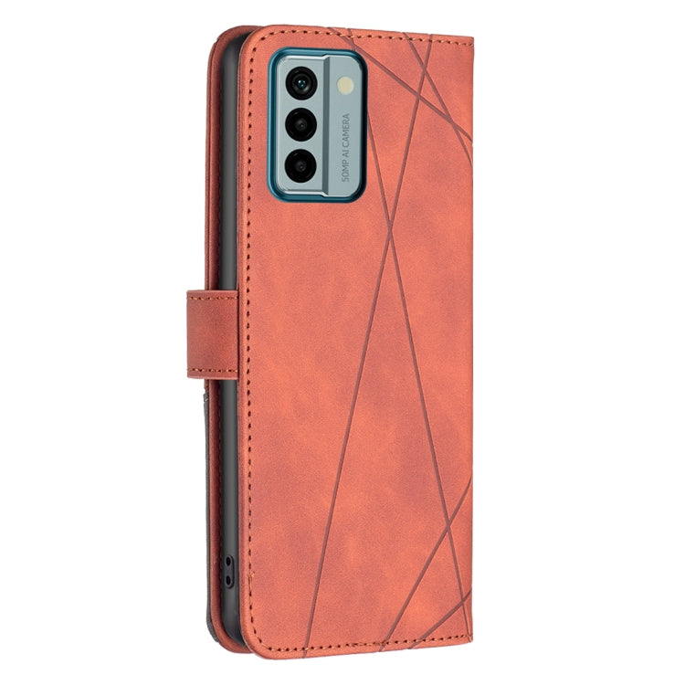 For Nokia G22 Magnetic Buckle Rhombus Texture Leather Phone Case