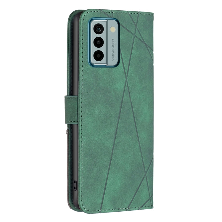 For Nokia G22 Magnetic Buckle Rhombus Texture Leather Phone Case