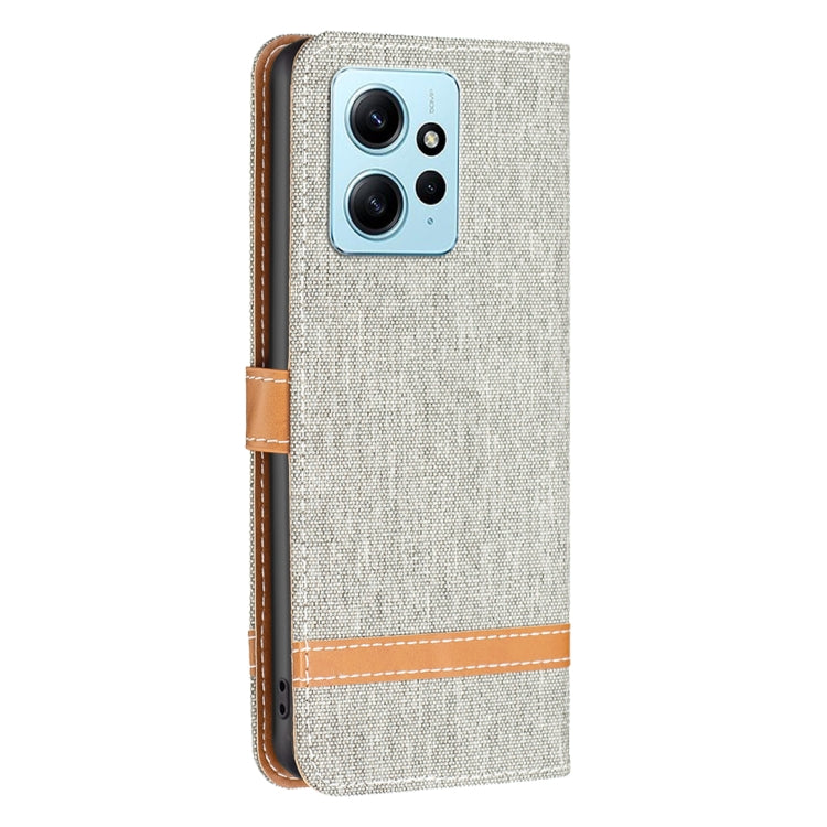 For Xiaomi Redmi Note 12 4G Global Color Block Denim Texture Leather Phone Case